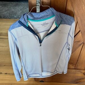 Vineyard Vines Blue and White Quarter-Zip Pullover